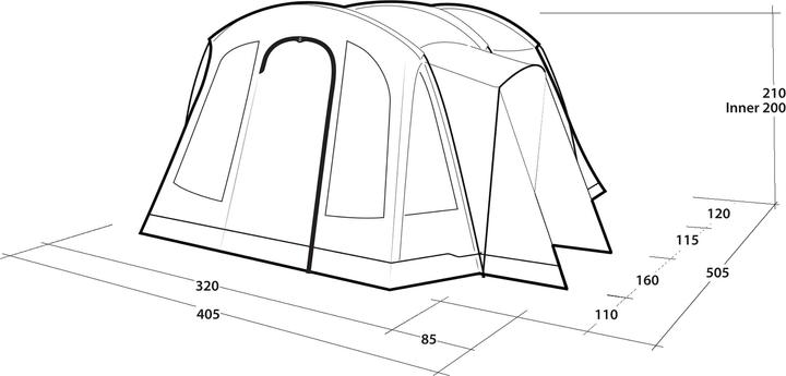 Produktbild Outwell Tunnelzelt Nevada 5, Anzahl Personen: 5, Aufbauart (Tunnelzelt, 22.25 kg, 5 Personen)