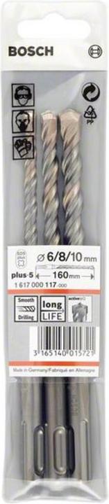 Produktbild Bosch Zubehör SDS plus-5 Hammerbohrer-Set, 3-tlg., 6/8/10 mm (10 mm, 8 mm, 6 mm)