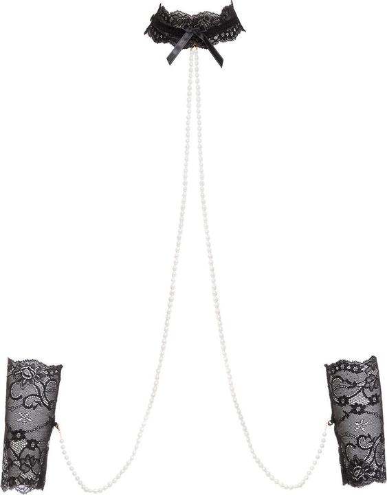 Actual product image Christine Le Duc BondageFesseln aus Spitze und Perlen Mea Schwarz