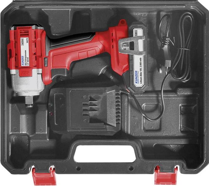 Actual product image Kunzer 7ASS02 Battery impact wrench 18V Number of batteries supplied 1 2.0Ah Li-Ion incl. rechargeable (Rechargeable battery operated)