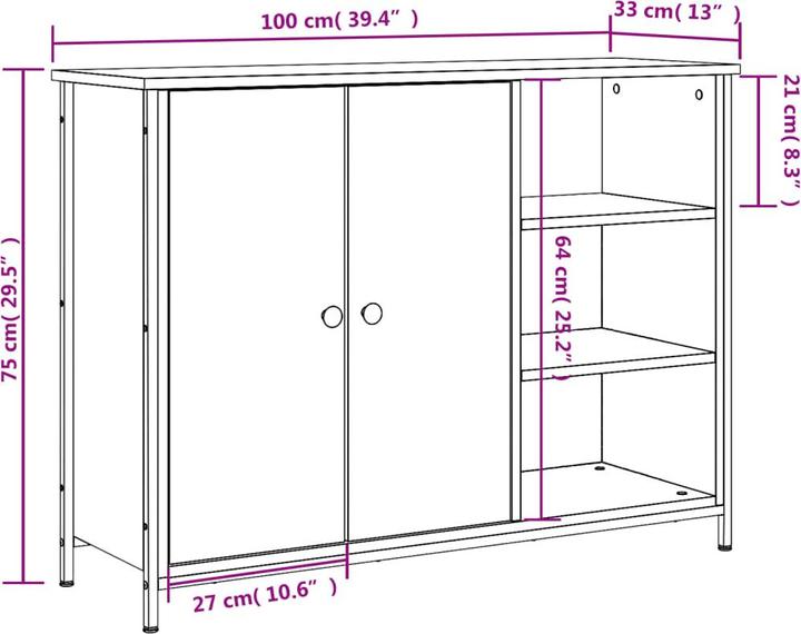 Produktbild vidaXL Sideboard (100 x 33 x 75 cm)
