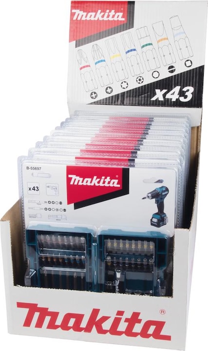 Produktbild Makita B-55697 (Innensechsrund TX M20, Innensechsrund TX M27, Innensechsrund TX M30, Innensechsrund TX M10, Innensechsrund TX M15, Innensechsrund TX M25, Innensechsrund TX M40, Kreuz Phillips PH M2, Kreuz Pozidriv PZ M2)