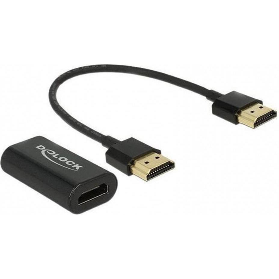 Delock Adattatore per monitor da HDMI-A a VGA-Bu nero (VGA, 15 cm), Adattatore dati + video, Nero