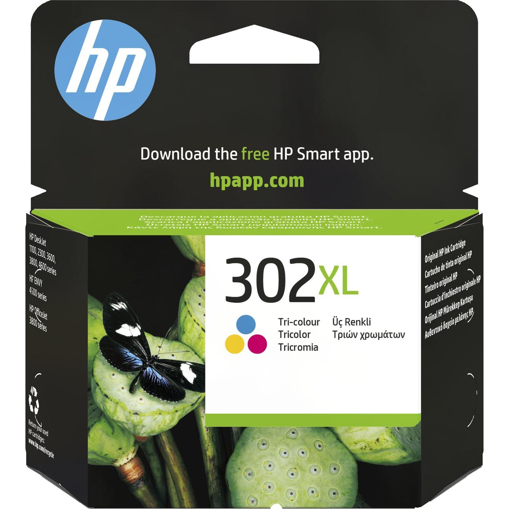 HP, Druckerpatrone, 302XL High Yield Tri-color Original Ink Cartridge (Color)