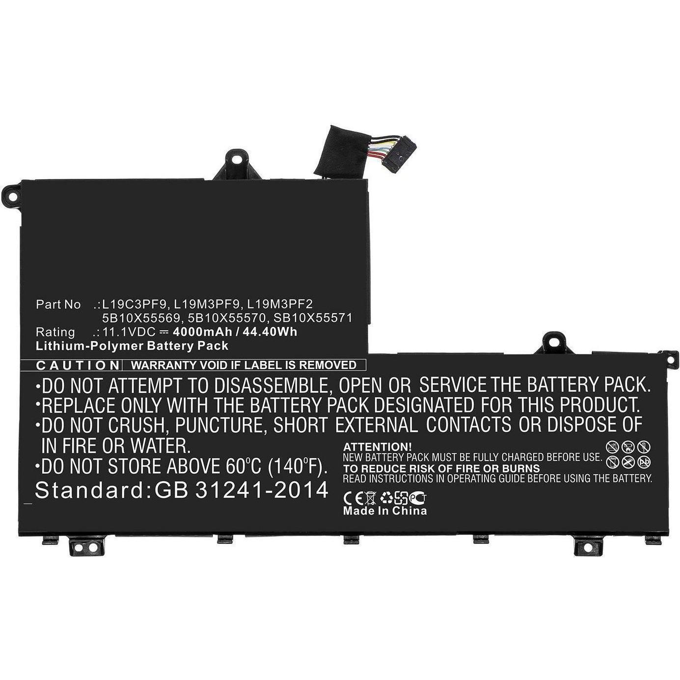 CoreParts Laptop Battery for Lenovo (4000 mAh), Notebook Akku, Schwarz