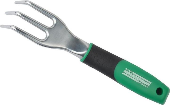 Actual product image Mannesmann Garden claw, black/green with 3 stainless steel claws, plastic handle