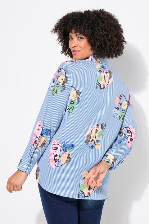 Produktbild Angel of Style Bluse, Loose Fit, Streifen/Gesichter (48)
