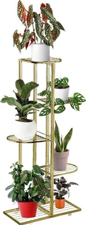 Strado Dicke Metalllampe auf 6 universellen 97 x 43 x 22 cm grossen Ringbechern (Gold)