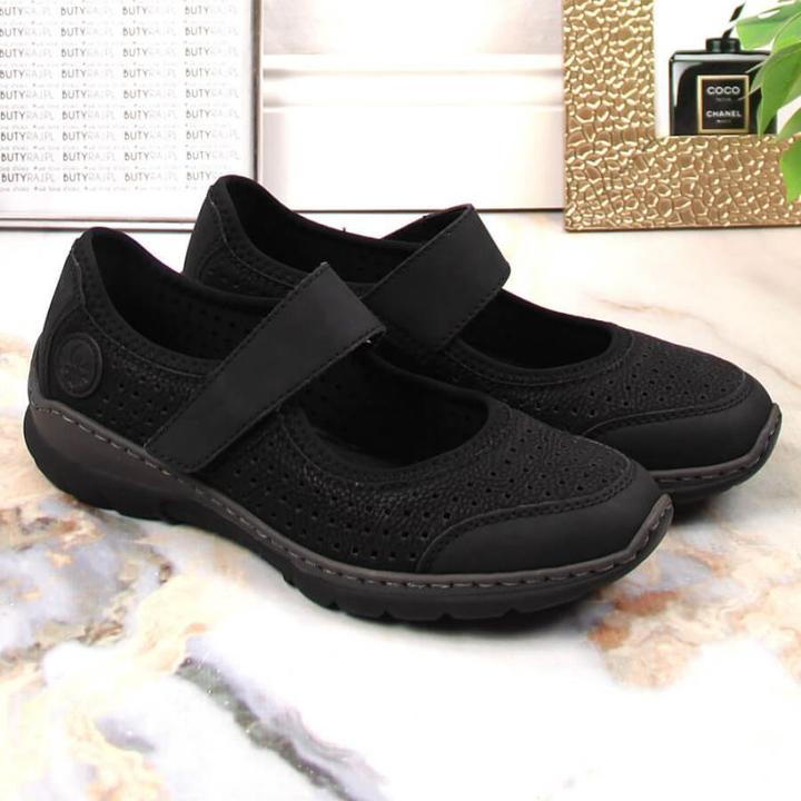 Image du produit Rieker Bequeme Lochmuster-Schuhe, schwarz (38)
