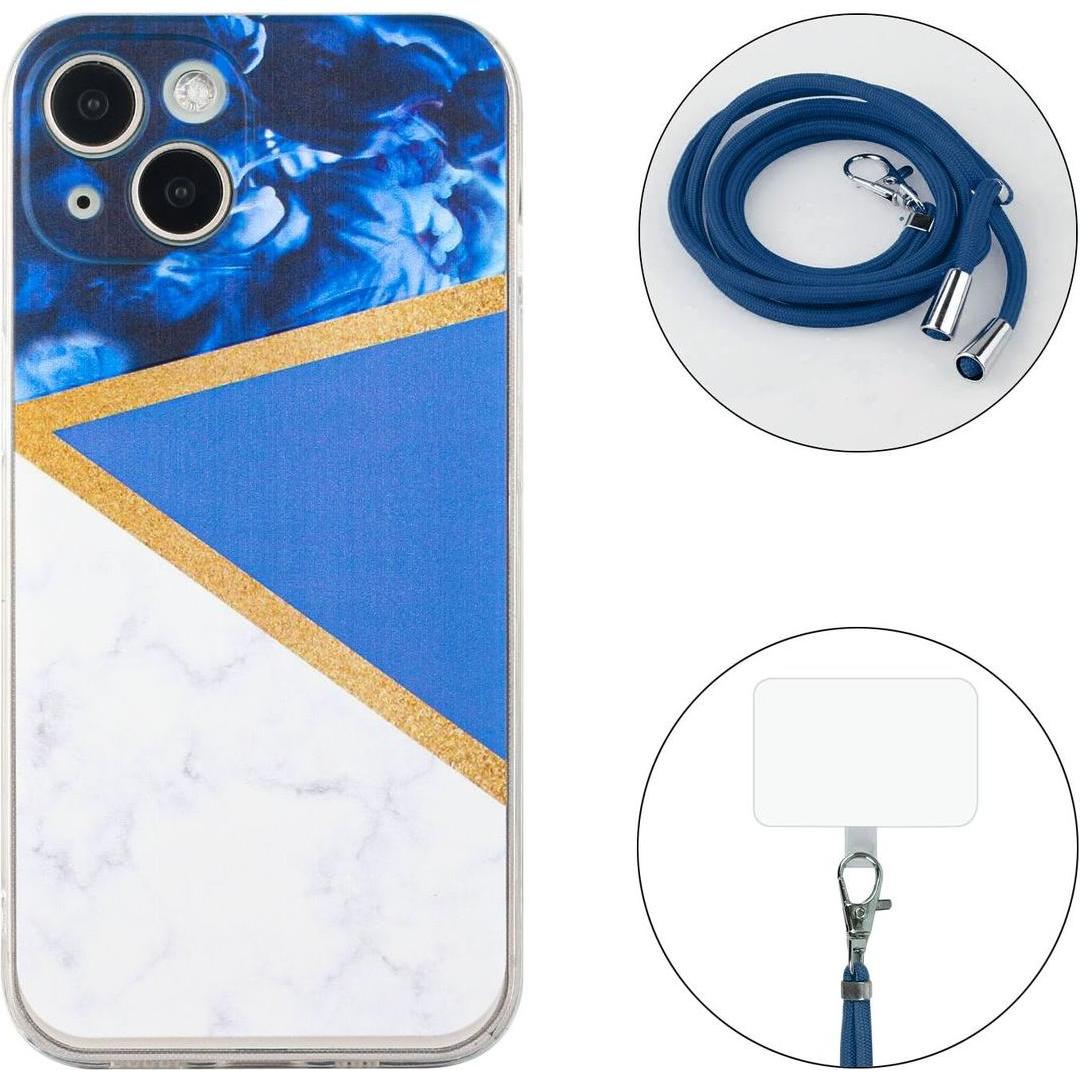 Thumbnail - König Design Hülle Handy Schutz für Apple iPhone 13 mini Handykette Case Cover Bumper Etuis, Handykette, Blau