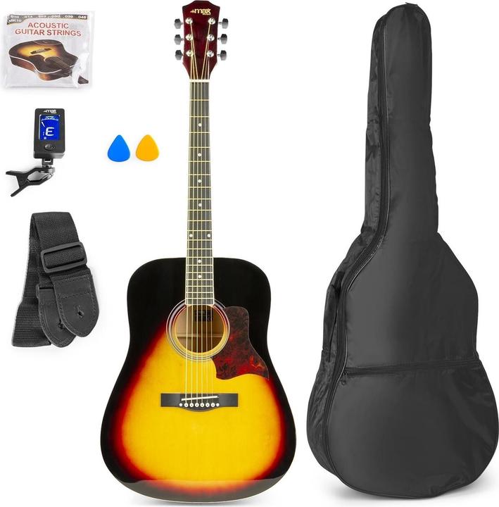 Max Music Chitarra occidentale SoloJam Set Sunburst (Set di chitarre acustiche, Palissandro, Tiglio)