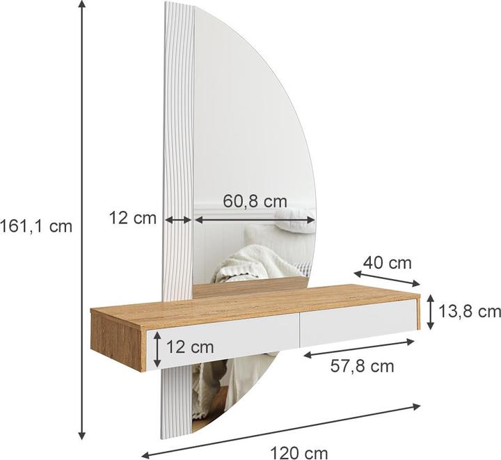 Produktbild Vicco Melisa mit Beleuchtung (120 x 40 x 161 cm)