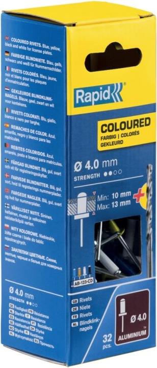 Rapid Coloured blind rivets Ø 4.0 x 10 mm