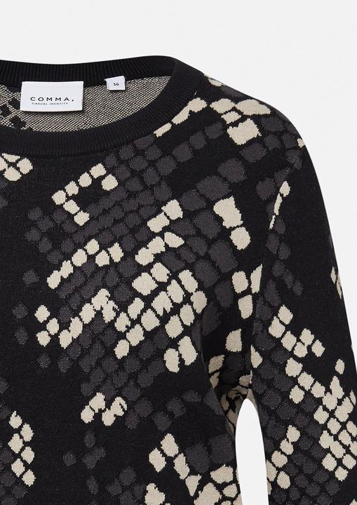 Image du produit Comma Strickpullover Feinstrickpullover mit Jacquard-Muster (42)