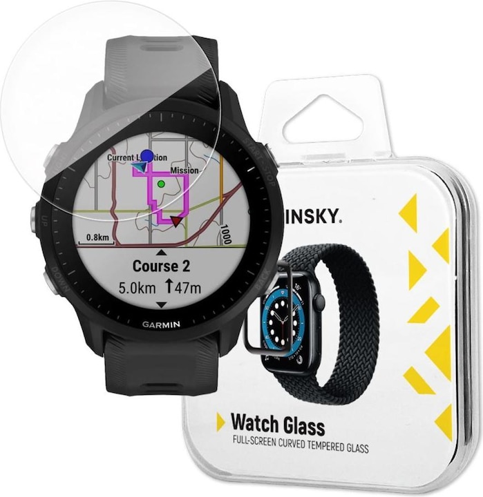 Wozinsky Full Glue Tempered Glass Gehärtetes Glas für Garmin Forerunner 955 9H Full Screen Full Cove