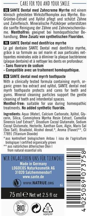 Image du produit Sante myrrhe dentaire (75 ml)