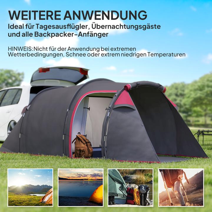 Produktbild Outsunny Campingzelt Polyester, PE Dunkelgrau (Vorzelt, 3 Personen)
