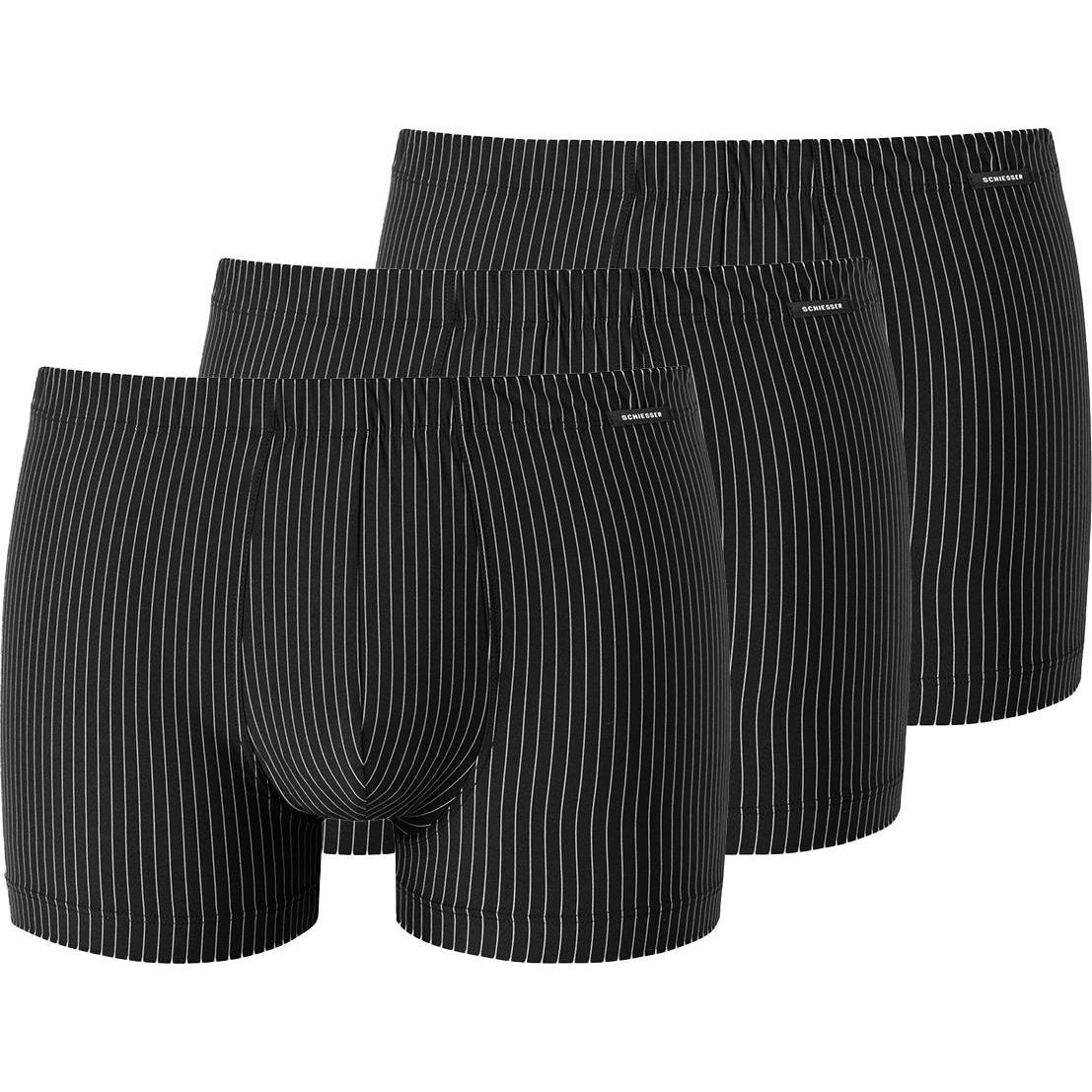 Schiesser, Herren, Unterhosen, 3er Pack Pure Micro Retro Short / Pant, Schwarz, (7, XL, 3er Pack)