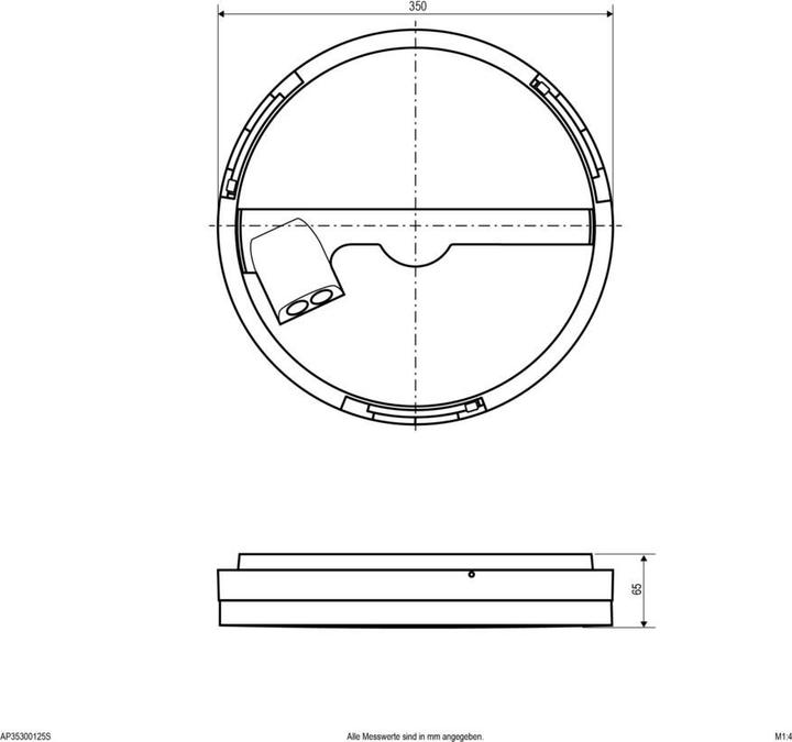 Actual product image EVN LED surface-mounted panel-round AP35300125Sws-IP54-15W,18W,25W,30W, 1420-3200lm (3200 lm)