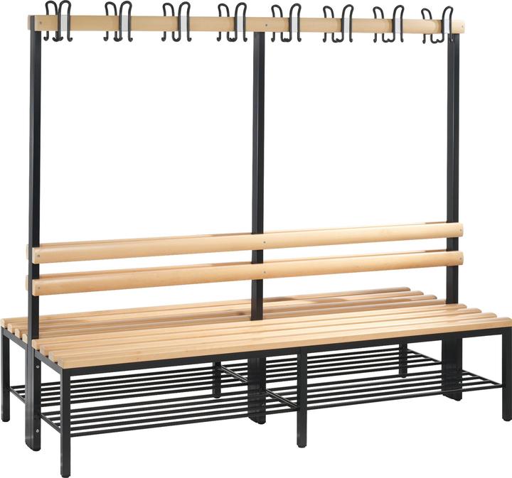 Produktbild C+P Garderobenbank BASIC, doppelseitig (196 cm, 165 cm)