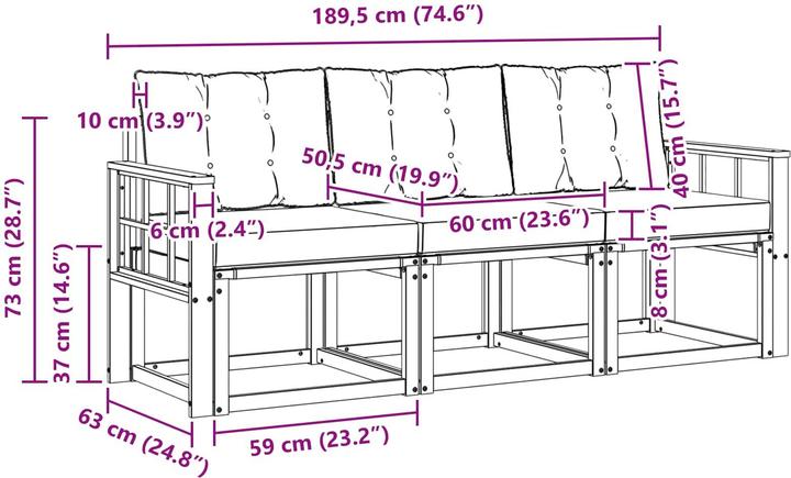 Produktbild vidaXL Outdoor-Sofa