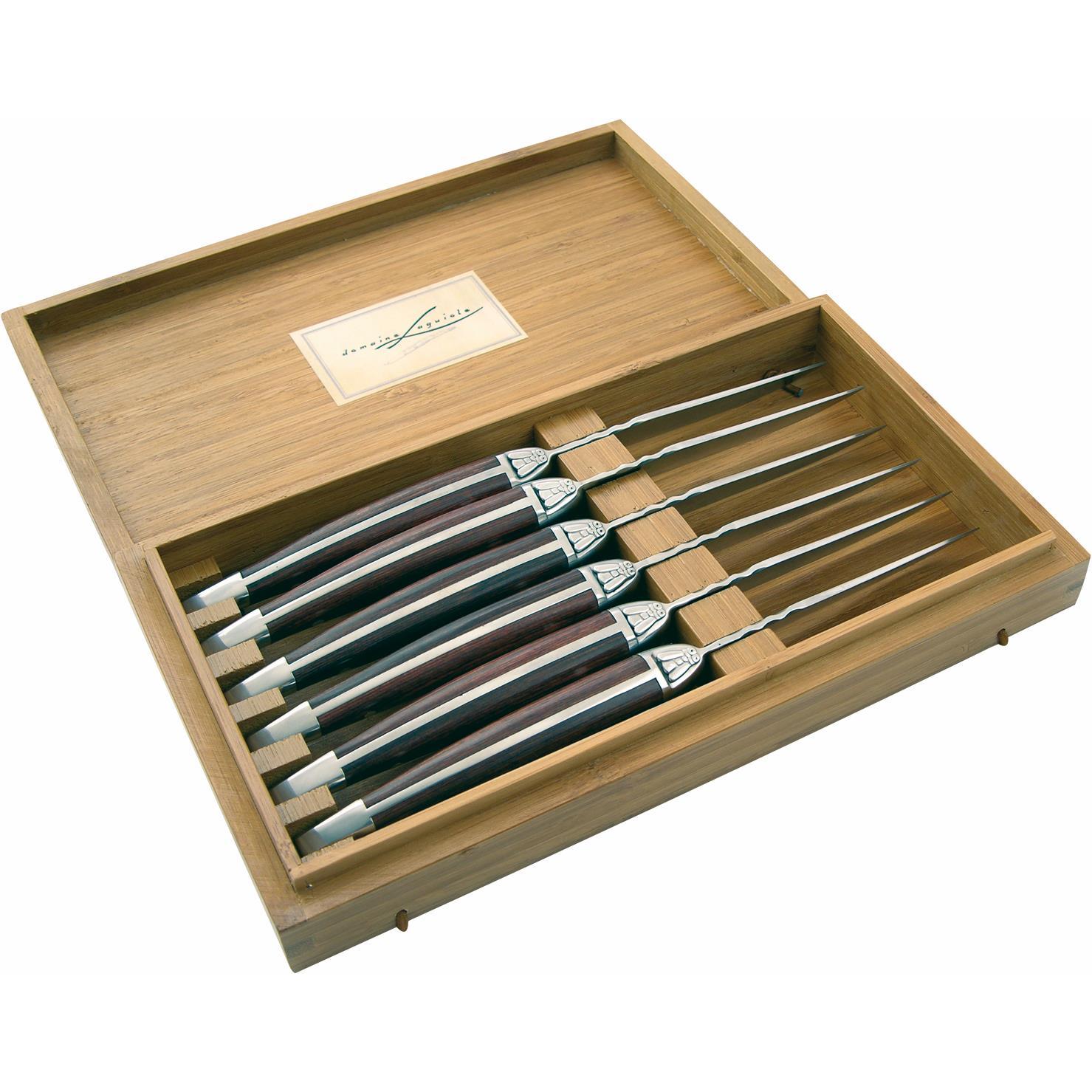 Laguiole Domaine Carladez, Besteck, Silber, Braun