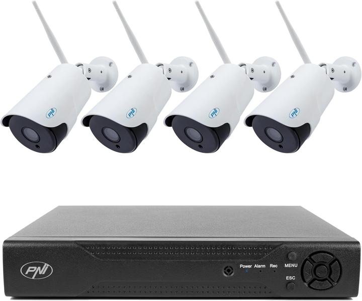 Actual product image PNI 4 IP52 Camera Video Surveillance Kit with Remote Mobile Access and Audio Recording (3840 x 2160 pixels)