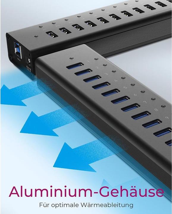 Actual product image Icy Box ICY BOX 13 port hubwith USB Type-A port and 1x charging port, IB-AC6113 (USB-B, 13 Ports)