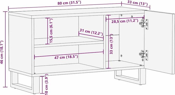 Produktbild VidaXL TV-Schränk (80 x 33 x 46 cm)