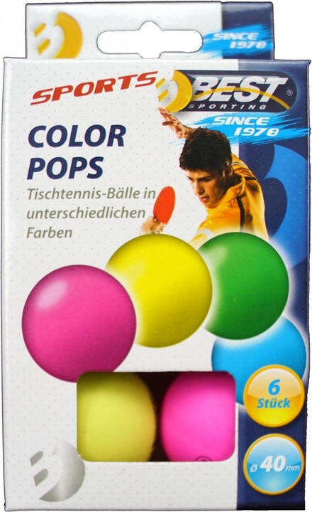 Best Sporting Table Tennis Balls Colour Pops (6 pcs.)