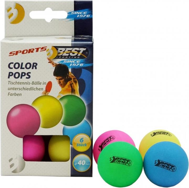 Actual product image Best Sporting Table Tennis Balls Colour Pops (6 pcs.)