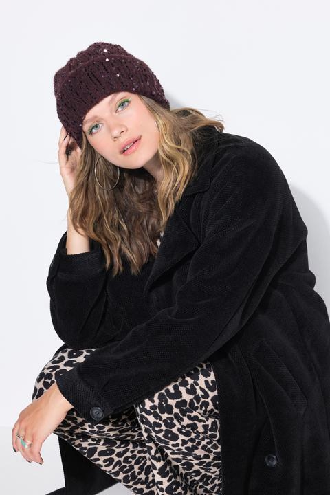 Image du produit Studio Untold Bonnet en maille côtelée à paillettes (Taille unique)