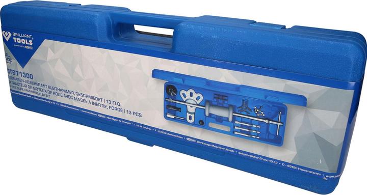 Actual product image Brilliant Tools Wheel hub puller with slide hammer, forged, 14 pcs.