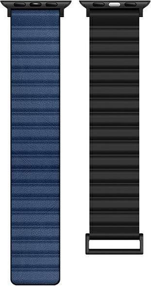 Actual product image Beline pasek Apple Watch Magnetic Pro 38/40/41mm czarno/niebieski black/blue box (ecological leather, Plastic, Silicon)