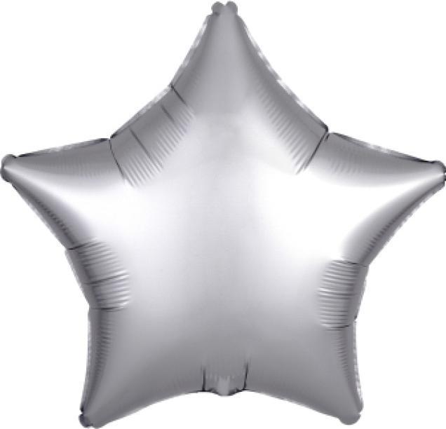 Actual product image Amscan Foil Balloon Star Silver Silk Gloss (5 x)
