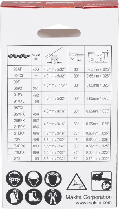 Produktbild Makita 191T90-5 Sägekette 30cm 1.1mm 51T (Kettensäge, Sägekette)
