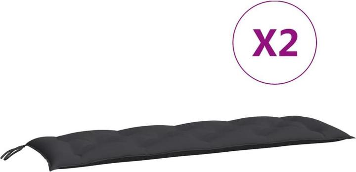 Image du produit vidaXL Coussins de banc de jardin 2 pcs. O x tissu ford (150 x 50 x 7 cm)