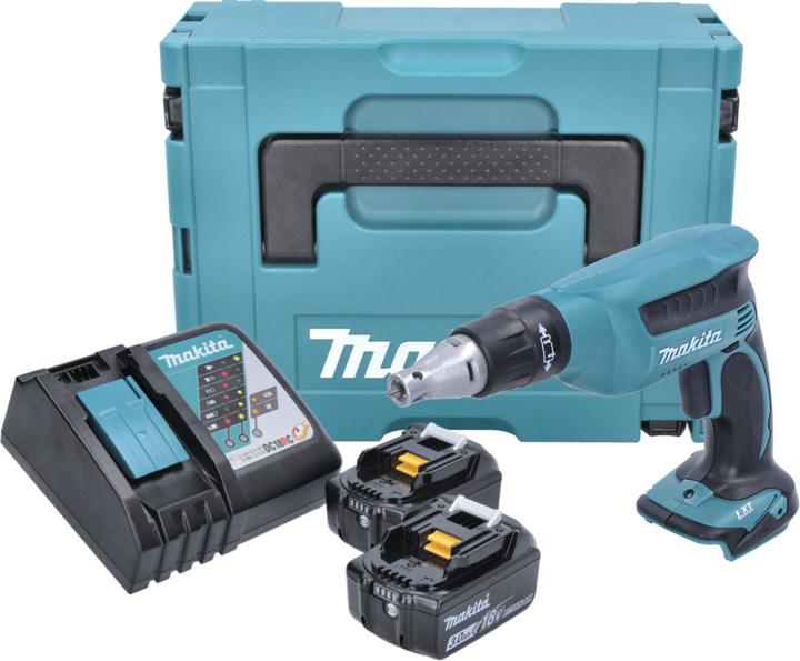 Actual product image Makita SCREWDRIVER FOR CARDBOARD AND PLASTER 18V 2x3.0Ah LI-ION MAKPAC DFS451RFJ