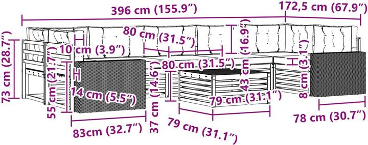 Produktbild vidaXL Outdoor-Sofa