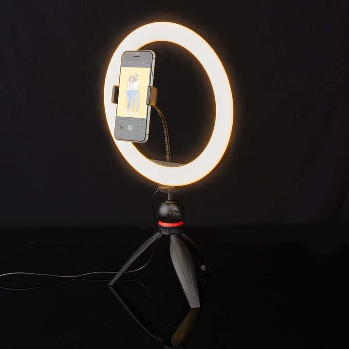 Productafbeelding Nedis Ringlamp | 10 inch | 120 LED's | 2700 - 6700 K | Statief | Zwart