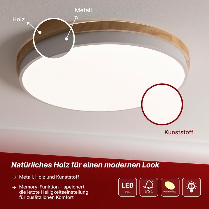 Produktbild Brilliant G80845/Baarlo LED-Deckenleuchte LED fest eingebaut W Weiss matt (2400 lm)
