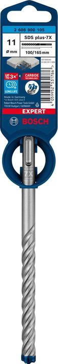 Immagine prodotto Bosch Professional Zubehör Trapano a percussione Expert SDS plus-7X, 11 x 100 x 165 mm (11 millimetri)