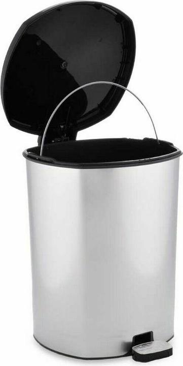 Produktbild Berilo Papierkorb mit Pedal D003-1 Silberfarben Kunststoff 11 L (6 Stück) (11 l)