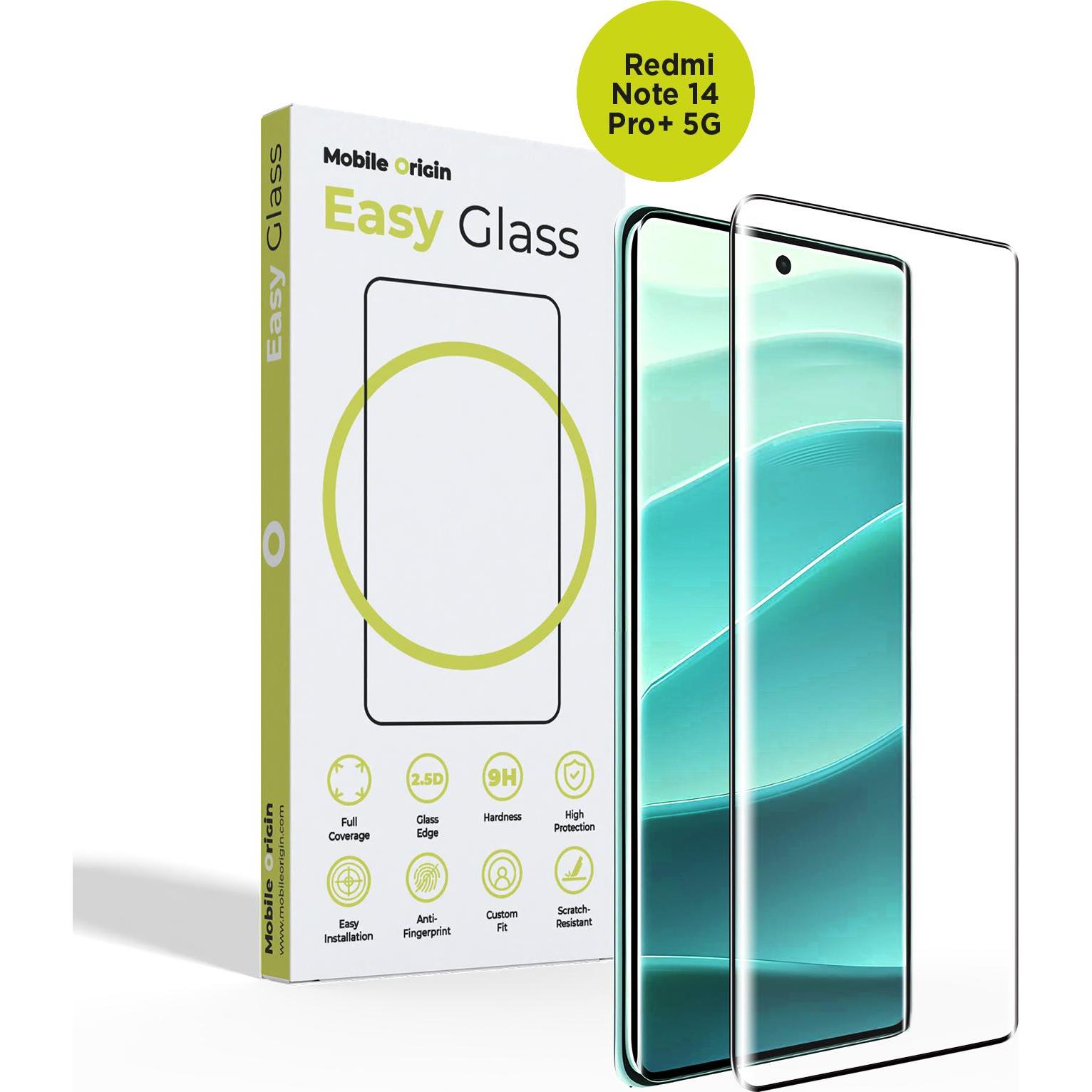 Mobile Origin EasyGlass Redmi Note 14 Pro+ 5G (Xiaomi Redmi Note 14 Pro+ 5G), Pellicola protettiva smartphone