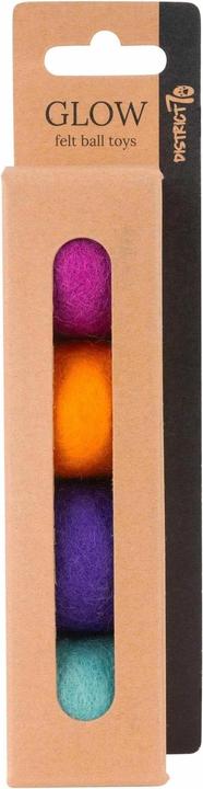Image du produit District 70 Jouets pour chats Glow Felt Ball Toys, 35 mm, 4 pièces (Jouet à balle chat)
