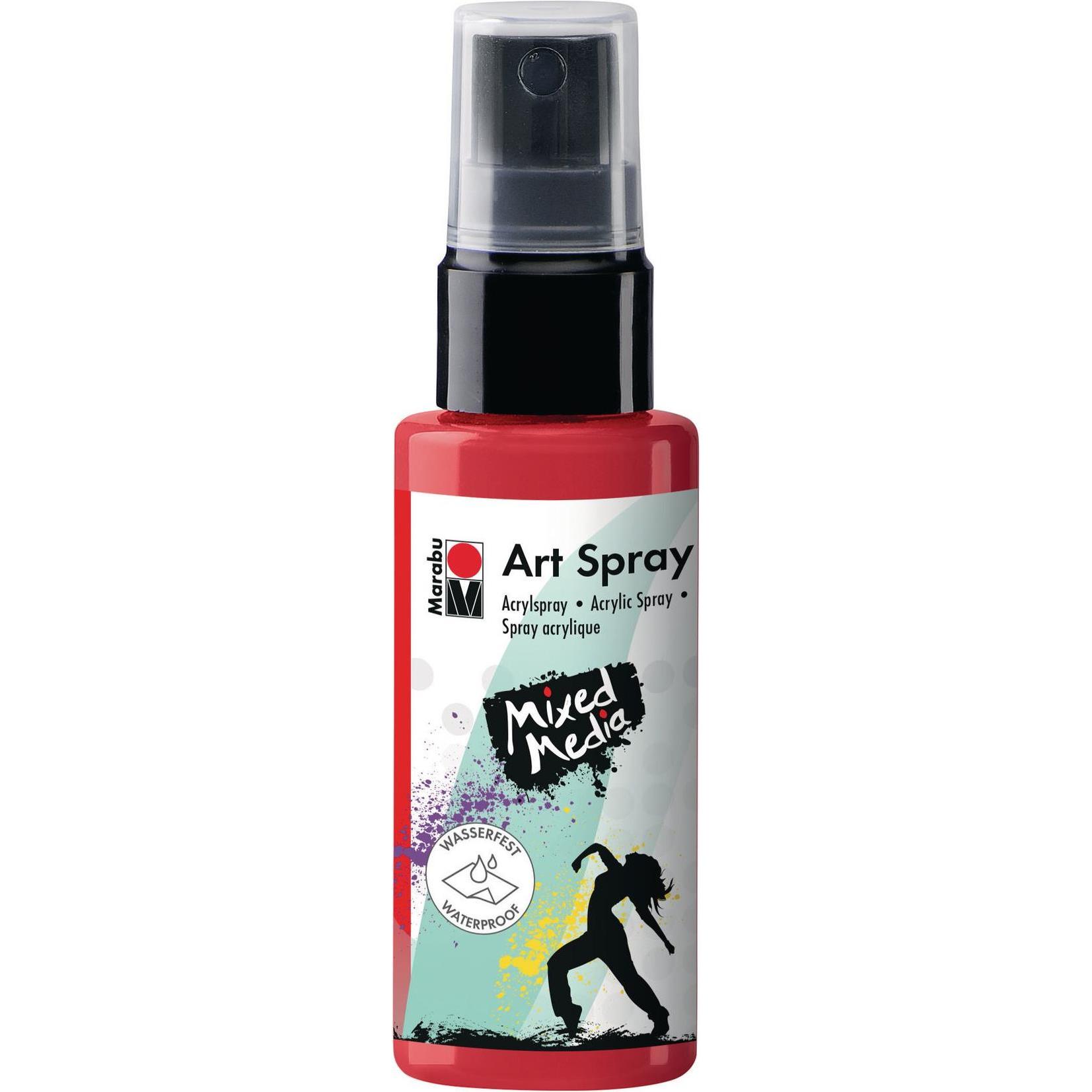 Marabu, Künstlerfarbe + Bastelfarbe, Acryspray Art 50 ml wasserfest (Rot, 50 ml)