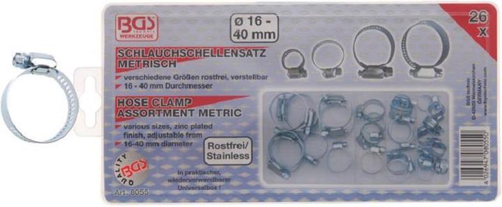 Produktbild BGS Schlauchklemmen-Sortiment Ø 16 - 40 mm 26-tlg. (26 Stk.)