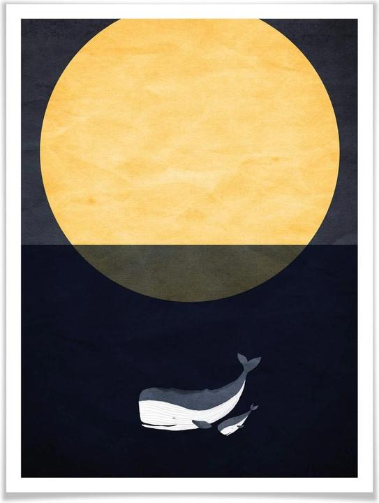 Actual product image Trenddeko Full moon over the sea (24 x 30 cm)