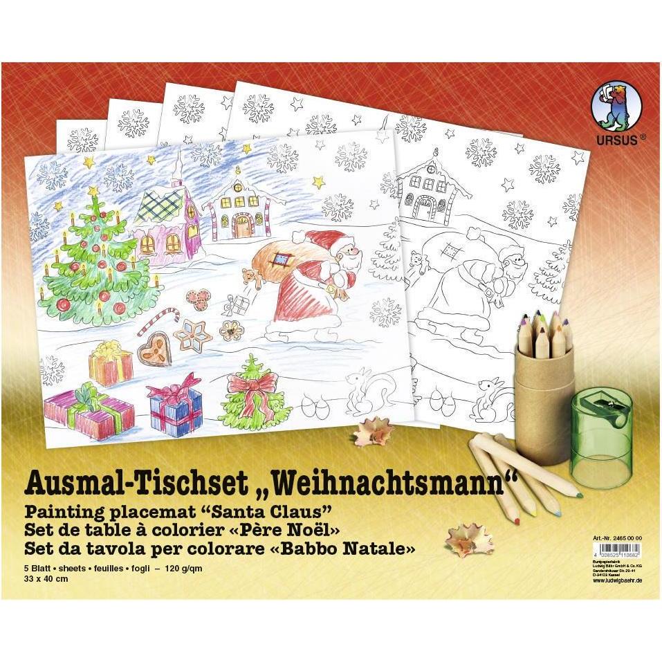 Thumbnail - Ursus, Tischset, Tischset zum Ausmalen Weihnachtsmann (1 x, 40 x 33 cm)