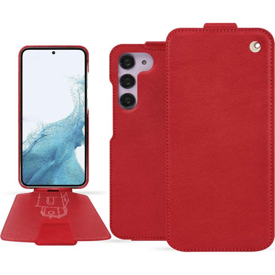 Thumbnail - Noreve Lederschutzhülle vertikal (Samsung Galaxy S23), Smartphone Hülle, Rot